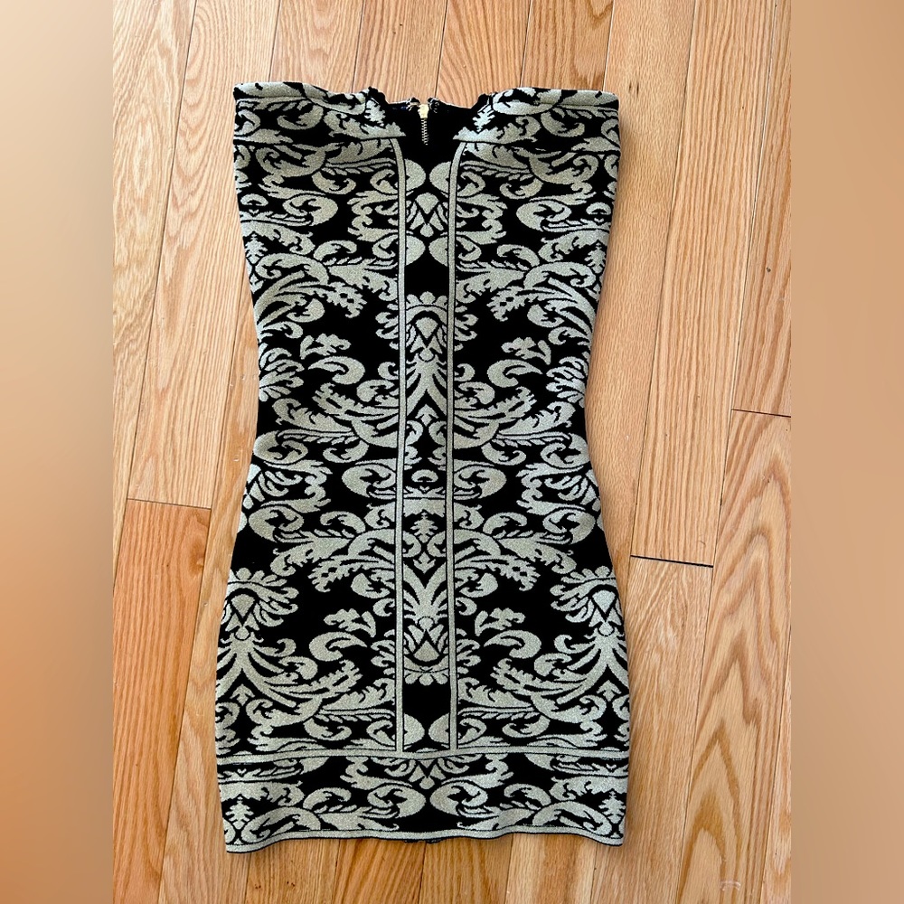 Strapless Black/Gild Mini Dress